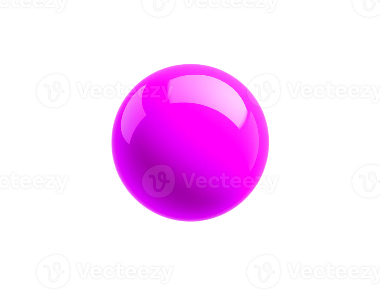 3D rendered glossy purple sphere isolated png