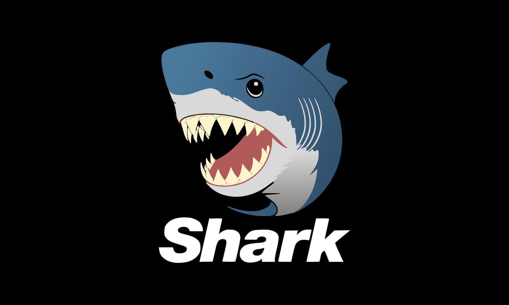 Great Blue Shark Logo Template vector
