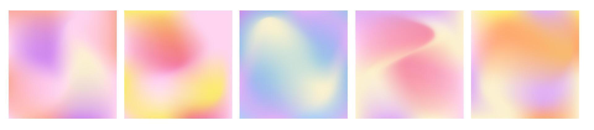 Y2k aesthetic holographic gradient background. Blue and pink mesh texture. 00s art illustration. Abstract pastel blurry square vector