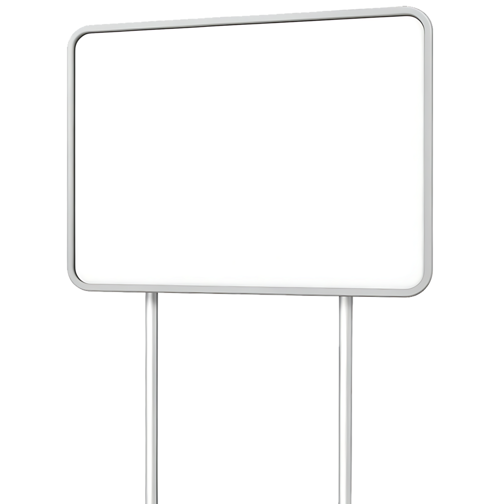 Minimalist Blank Street Signboard on Dual Metal Poles png