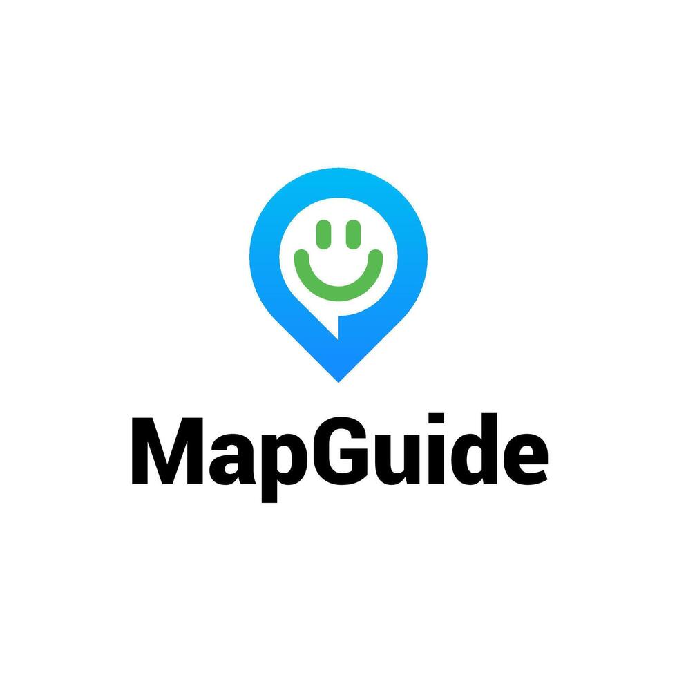 Smile Face Chat Message Location Logo vector
