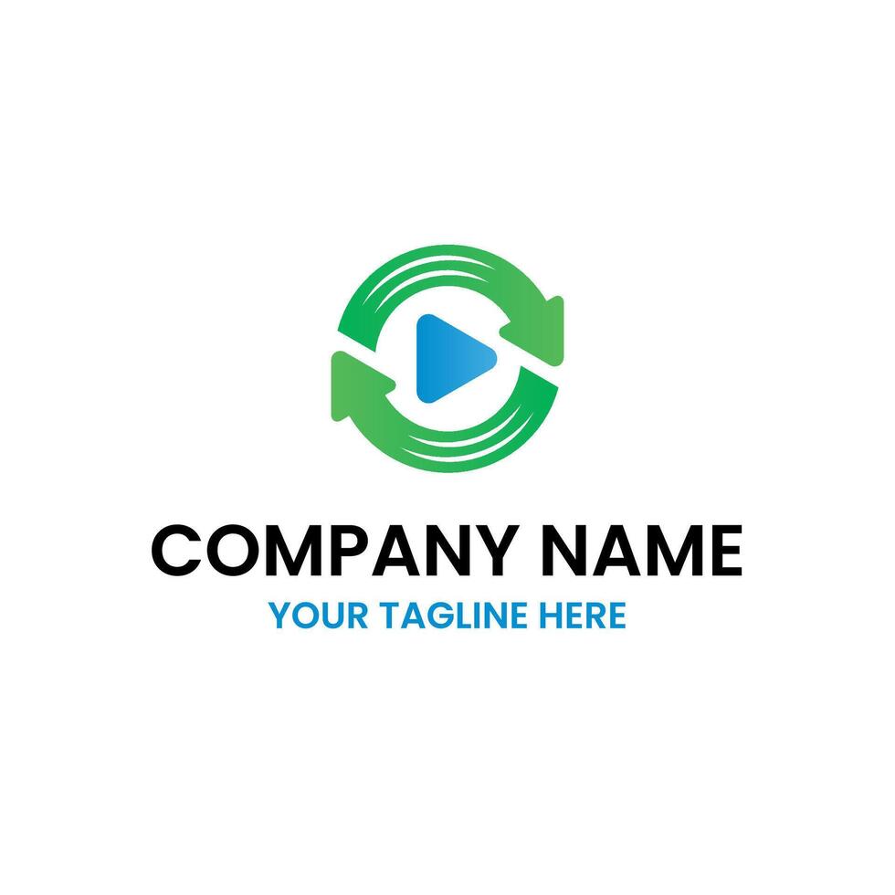 Replay Update Rotate Music Movie Logo vector