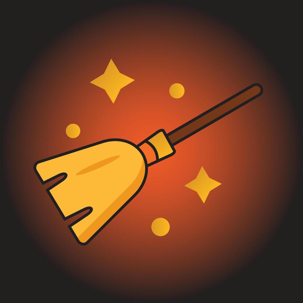 a broom with stars on it vector