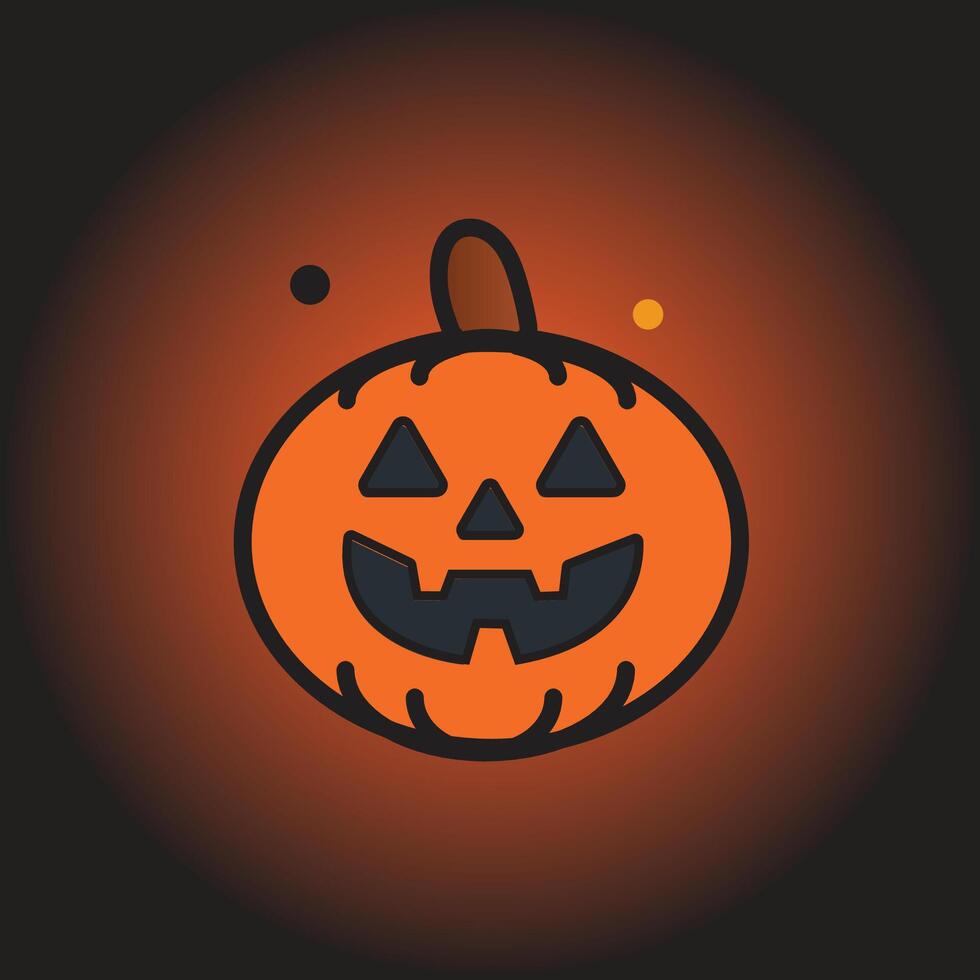 halloween pumpkin icon on black background vector