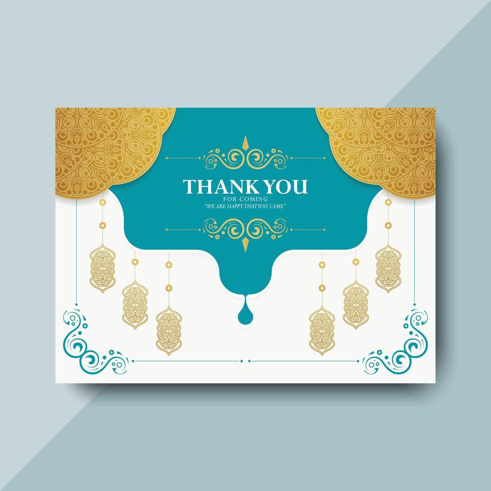 Thank you card with intricate design vector