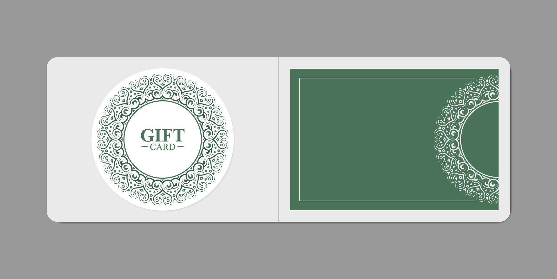 Gift Card Invitation with Ornament Design. vector