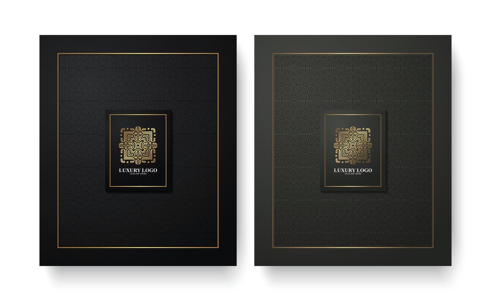 Luxury Gold Ornate Pattern Emblem Design for Product Label vector