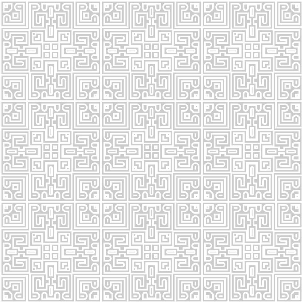 Gray and White Geometric Maze Seamless Pattern vector