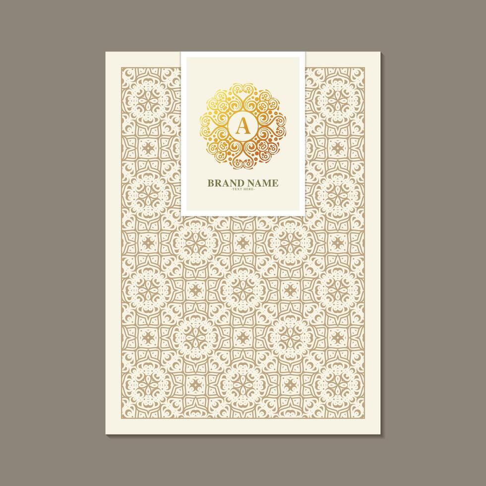 Elegant Golden Initial Letter A Ornate Frame with Floral Pattern Decoration vector