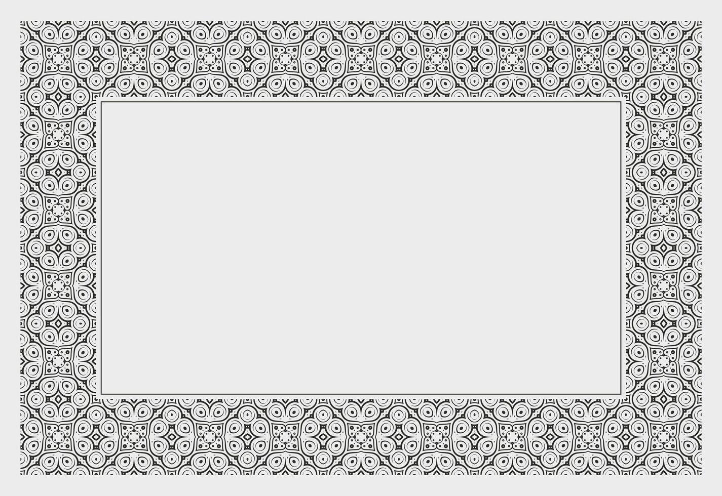 Black and White Ornament Frame Design with Detailed Pattern vector