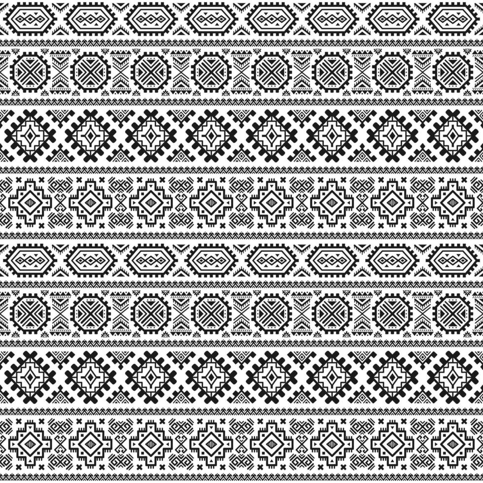 Ethnic seamless monochrome pattern. Aztec geometric background. Tribal print. Navajo fabric. Modern abstract wallpaper, black white illustration. For paper, textile design. vector