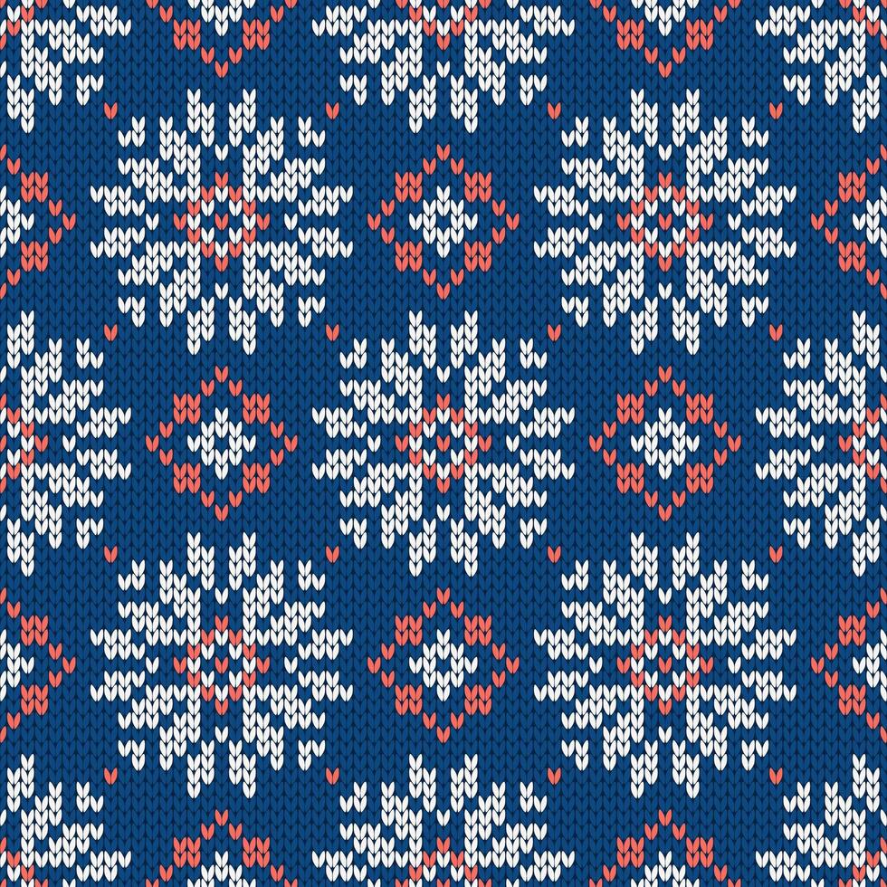 Winter snowflake pattern on blue background vector