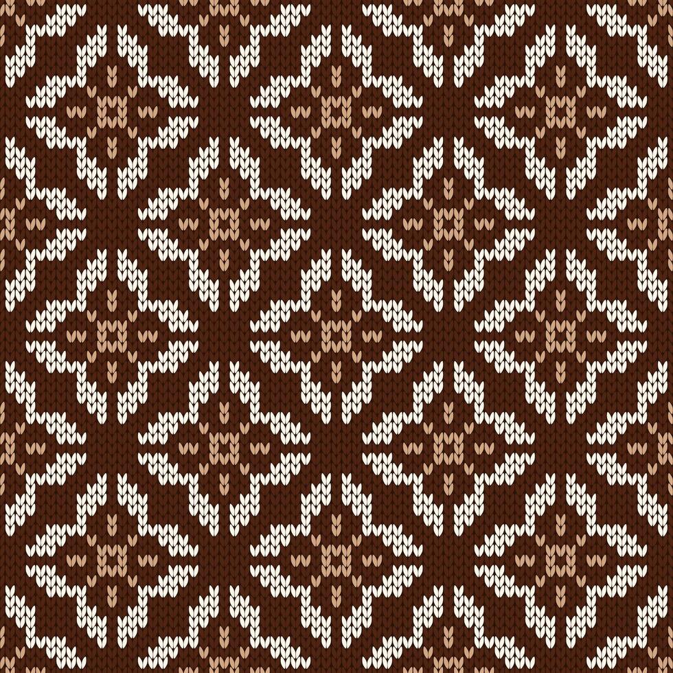 Geometric brown knit pattern texture vector