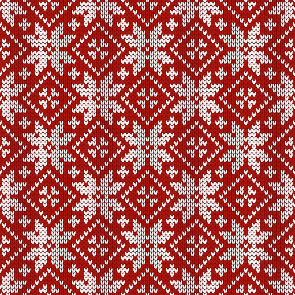 Red and white knitted pattern design vector