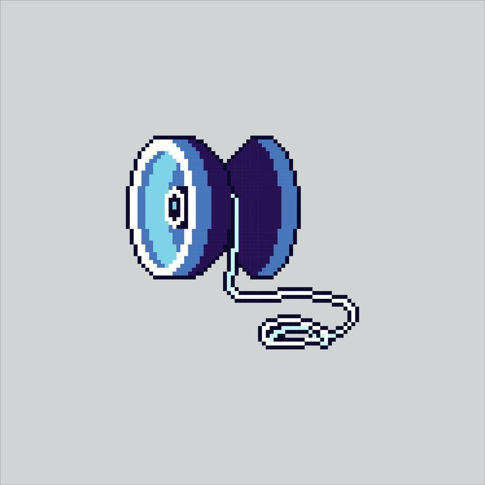 Pixel art Yoyo Kids Toy Equipment icon Illustration for game design vector