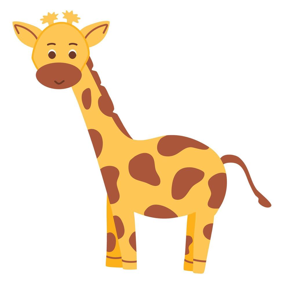 Cute smiling and peeking giraffe vector