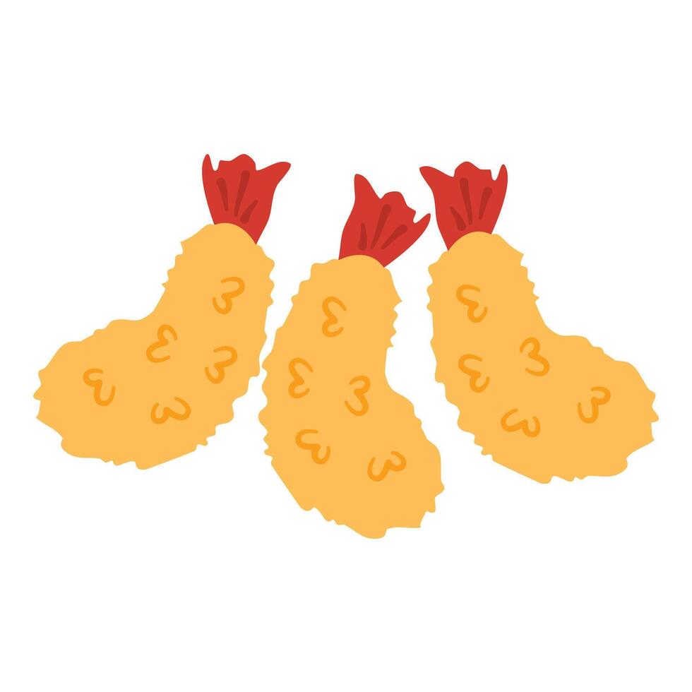 Prawn Tempura, Shrimp tempura. Japanese food vector