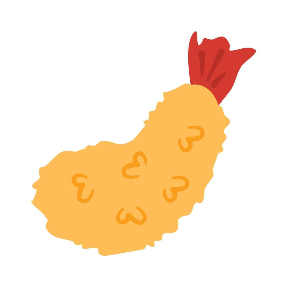 Tempura, shrimp tempura, Shrimp fries in tempura vector