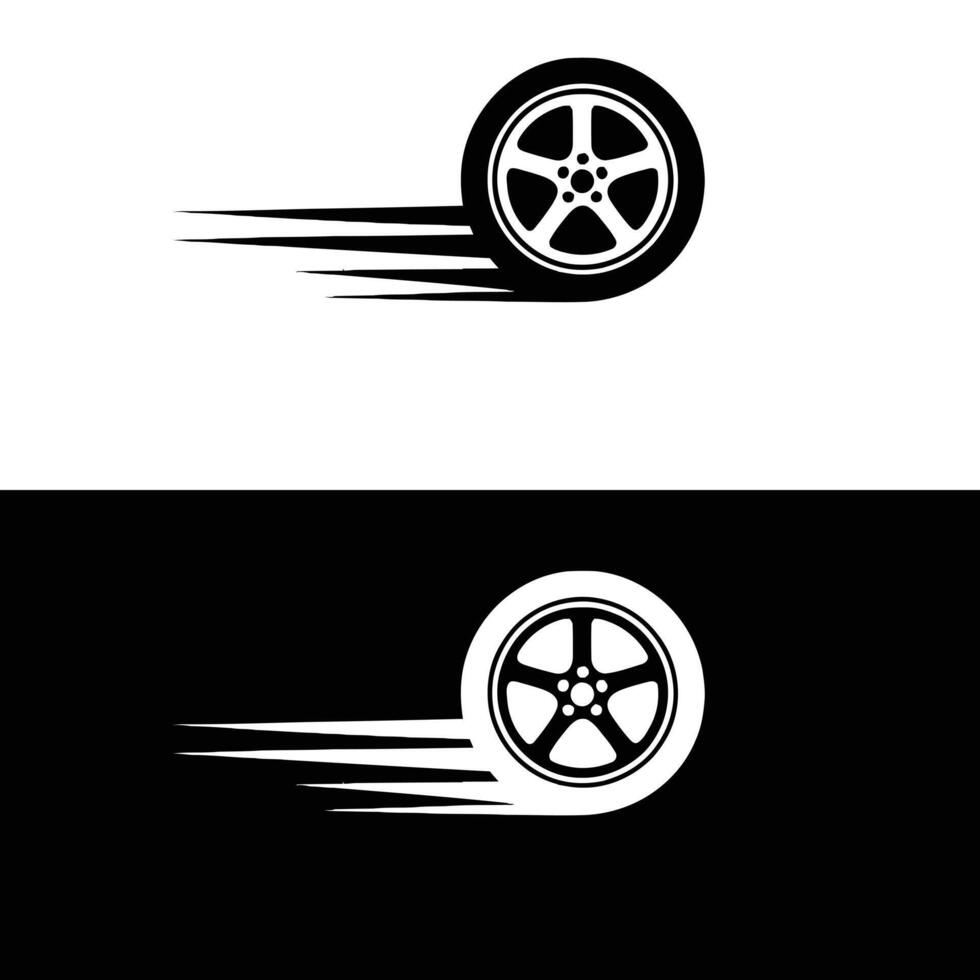 A car wheel and tire logo design vector