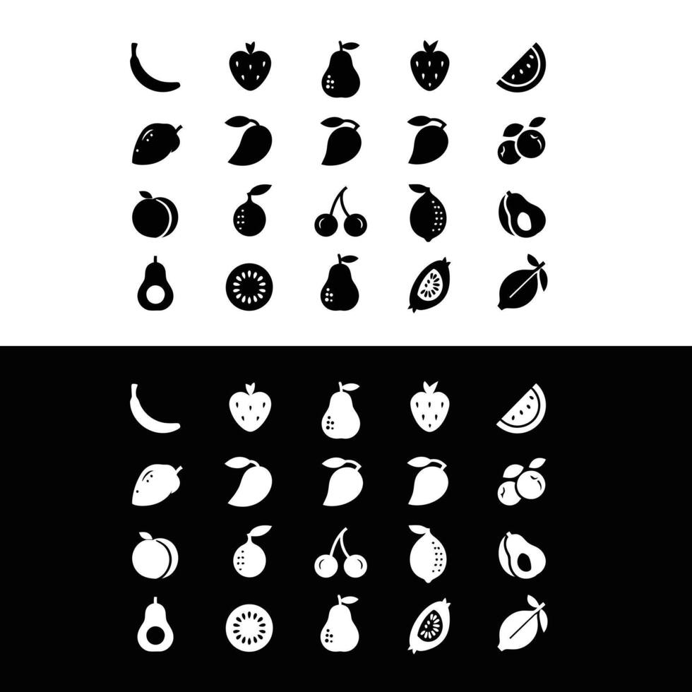 Fruit icons set vector