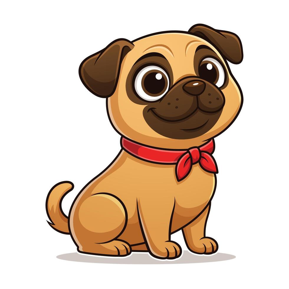 friendly dog cartoon illustration vector