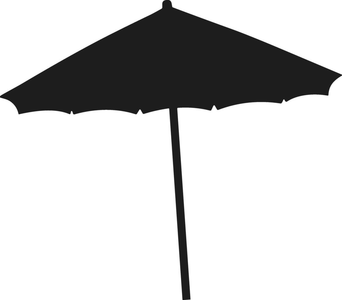 Minimal Beach Umbrella Silhouette - Summer Shade Design vector