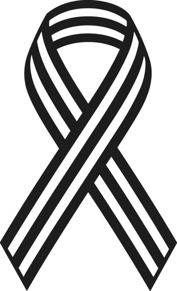 Minimal Awareness Ribbon Silhouette - Symbol of Support and Unity vector