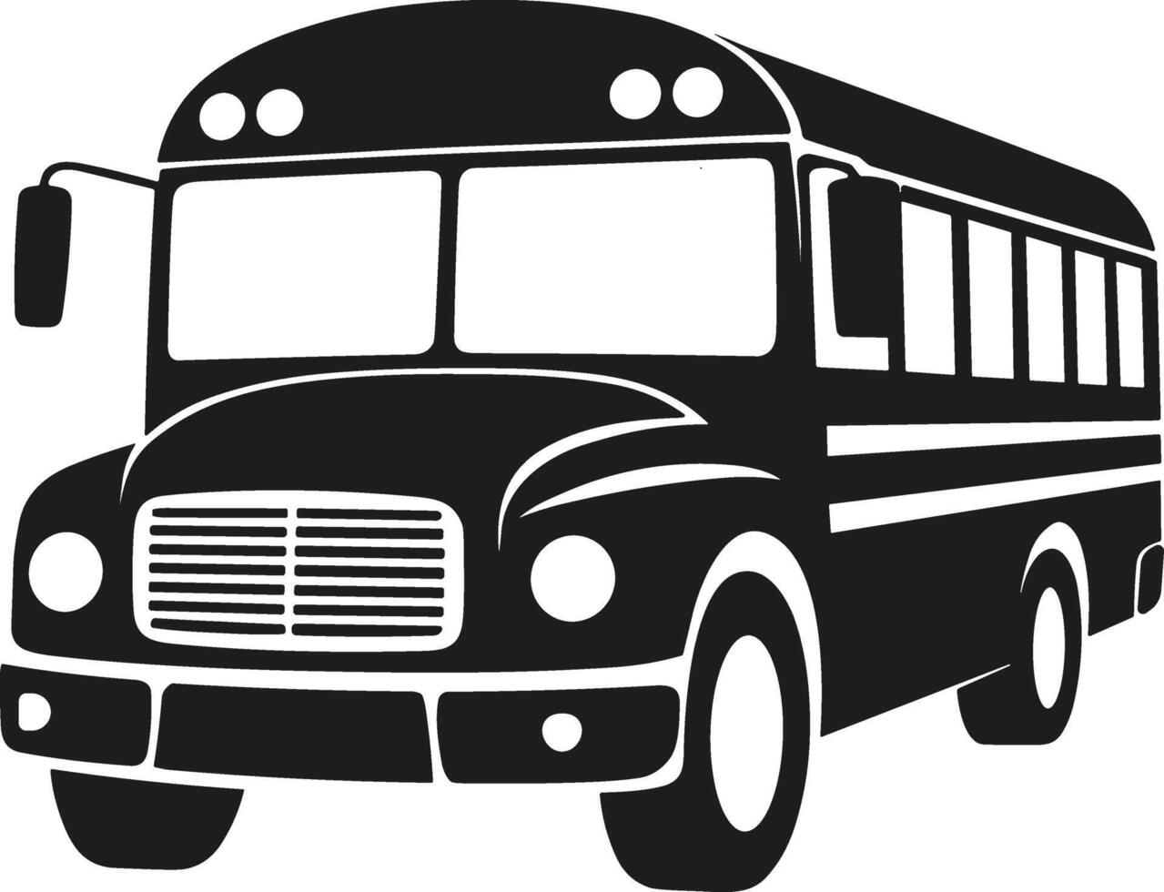 School Bus Front View Silhouette Illustration vector