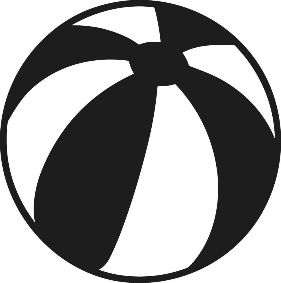 Stylized Beach Ball Silhouette for Summer Recreation and Design Projects vector