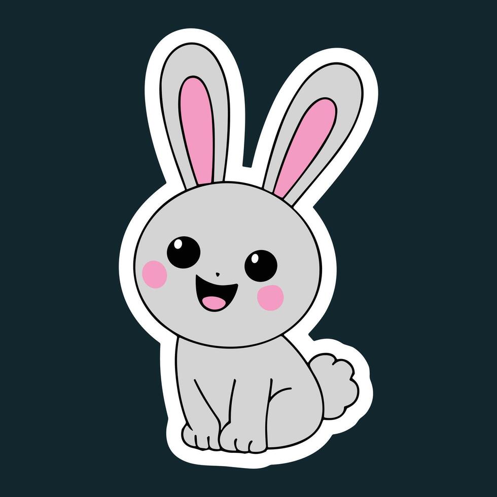 Cute Cartoon Bunny - Adorable Smiling Rabbit Illustration for Kids Designs vector