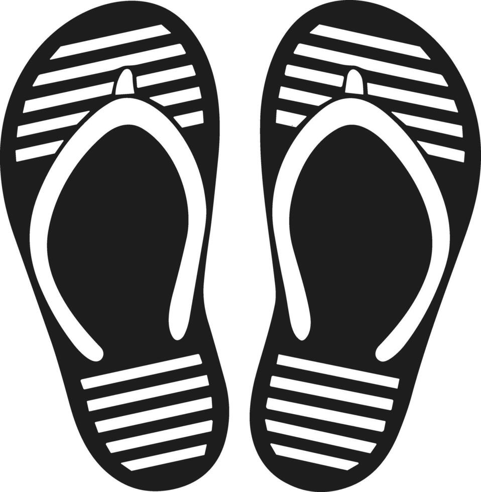 Flip-Flop Sandals Silhouette - Summer Beach Footwear Design vector
