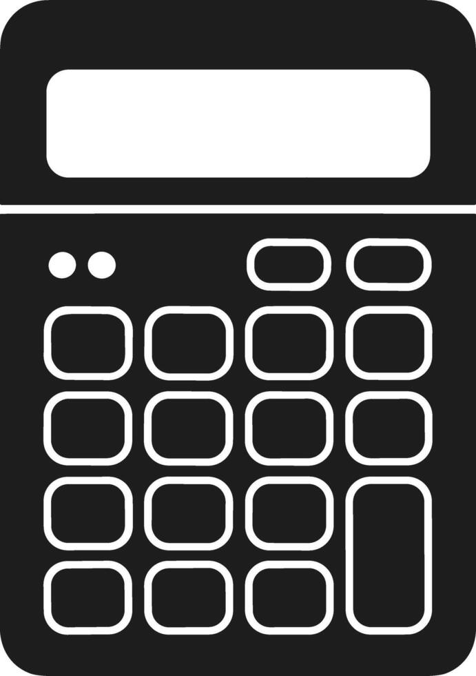 Classic Calculator Silhouette - Bold Black Math Tool Illustration vector