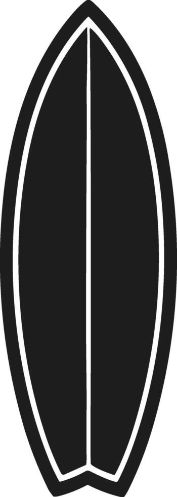 Outlined Surfboard Silhouette - Stylish Illustration for Beach, Ocean, and Summer Sports Projects vector
