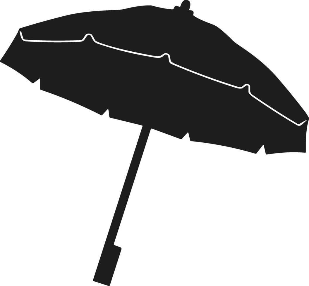 Beach Umbrella Silhouette - Minimal Summer Shade vector