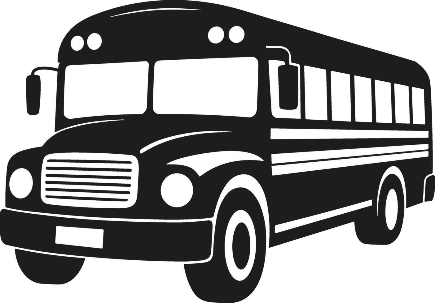 School Bus Side View Silhouette Illustration vector