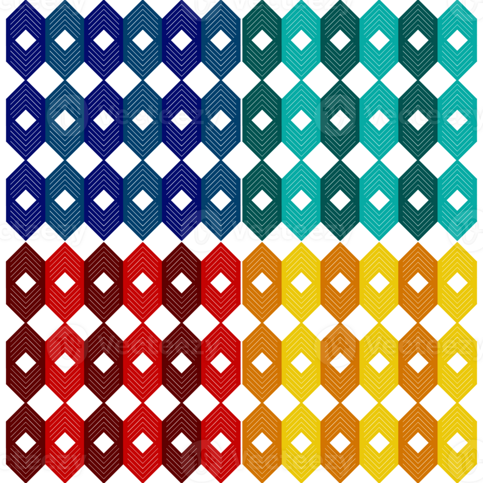 Geometric pattern in different colors png