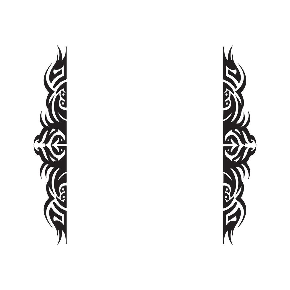Abstract tribal design elements with a silhouette style isolated on white background vector