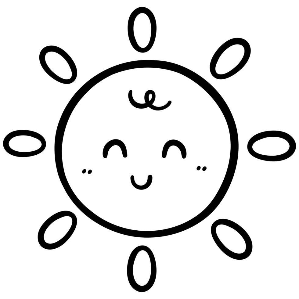 Happy sunny doodle png