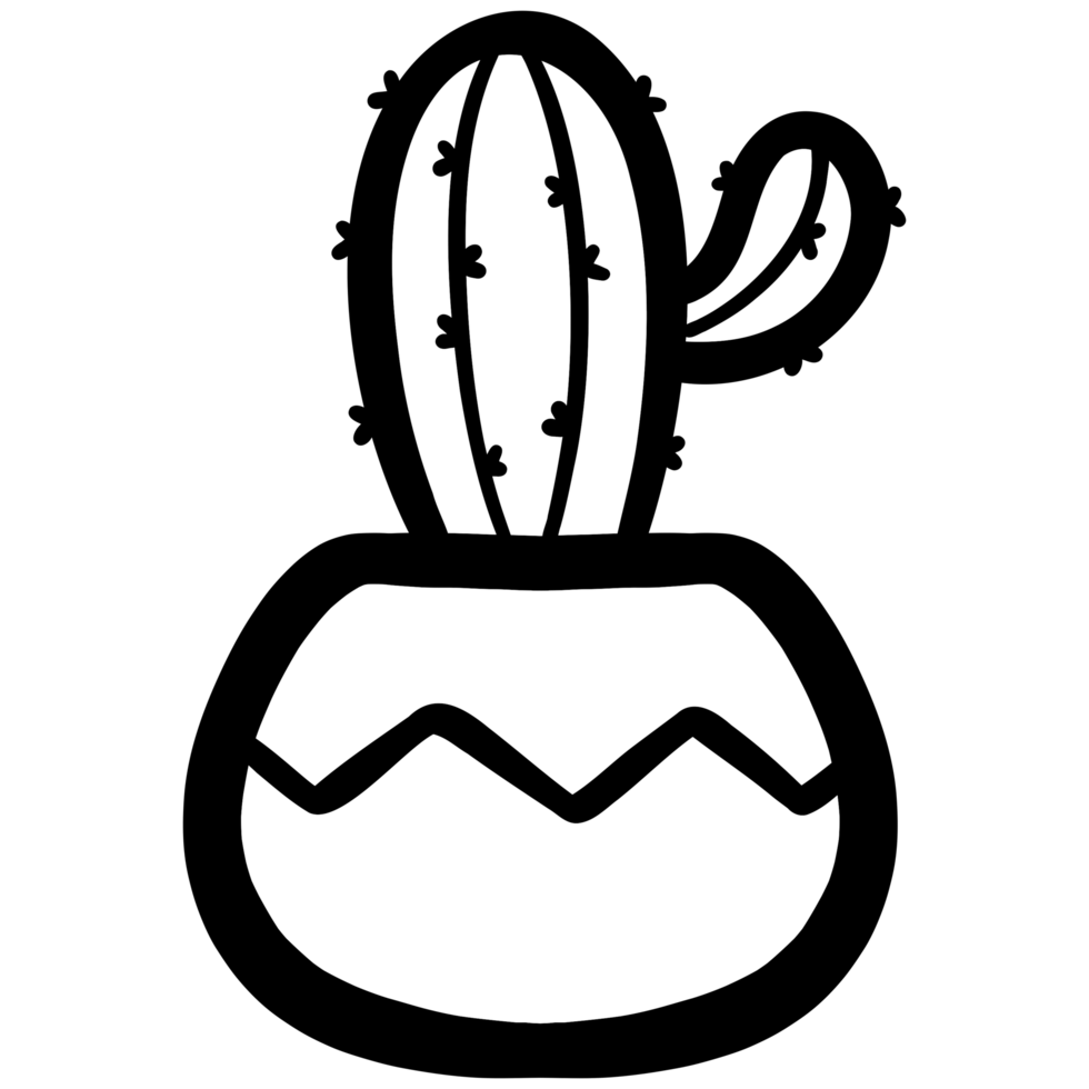 Little cactus in a pot png