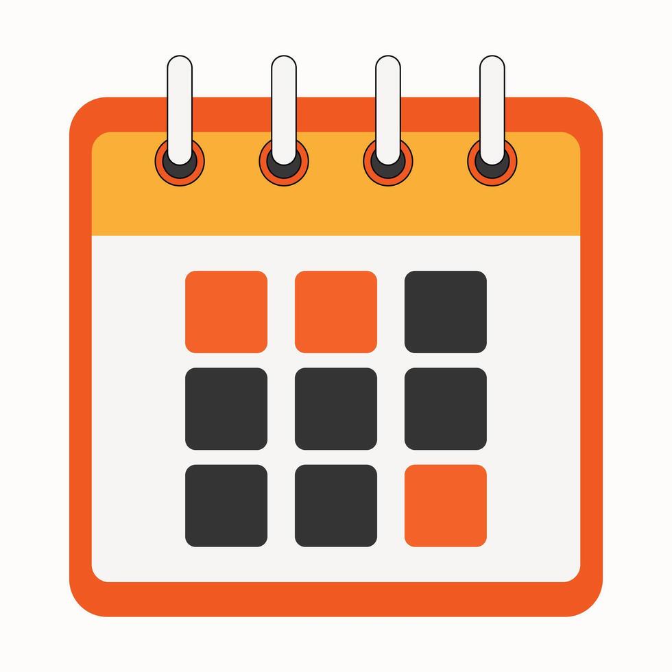 Minimalist Flat Calendar Icon for Schedule and Date Planning Design vector