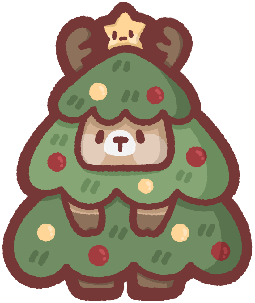 Deer wearing a Christmas tree costume png