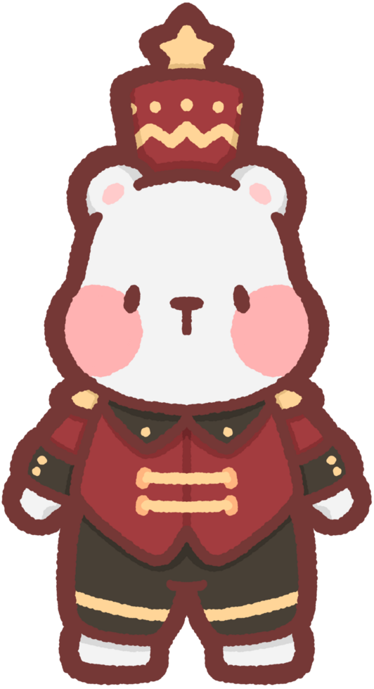 polar bear wearing a nutcracker costume png