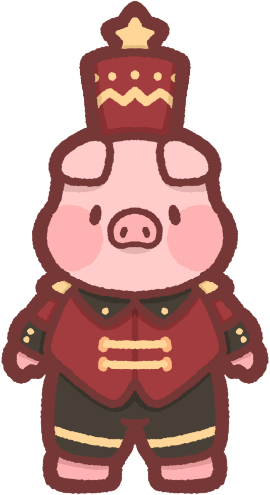 pig wearing a nutcracker costume png