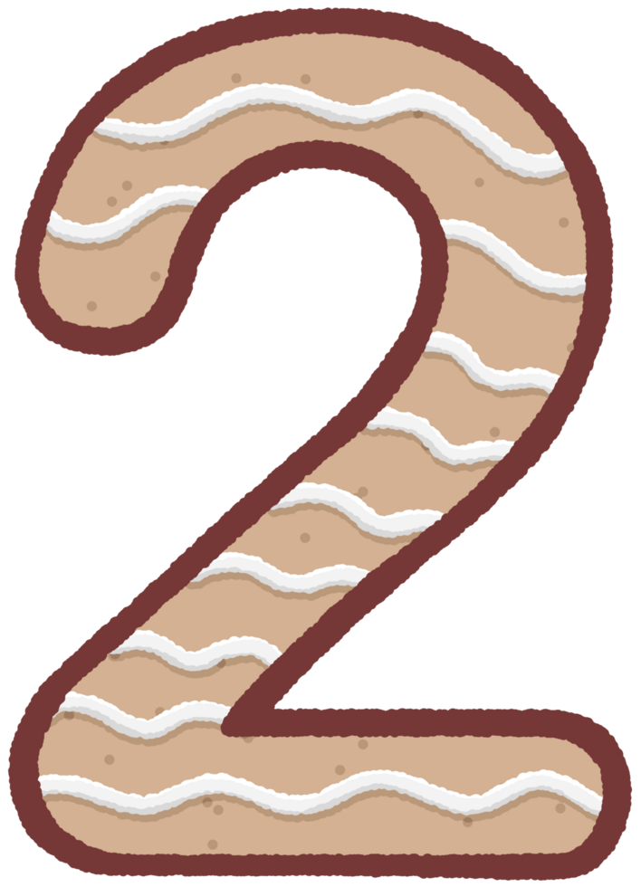 Gingerbread number 2 png