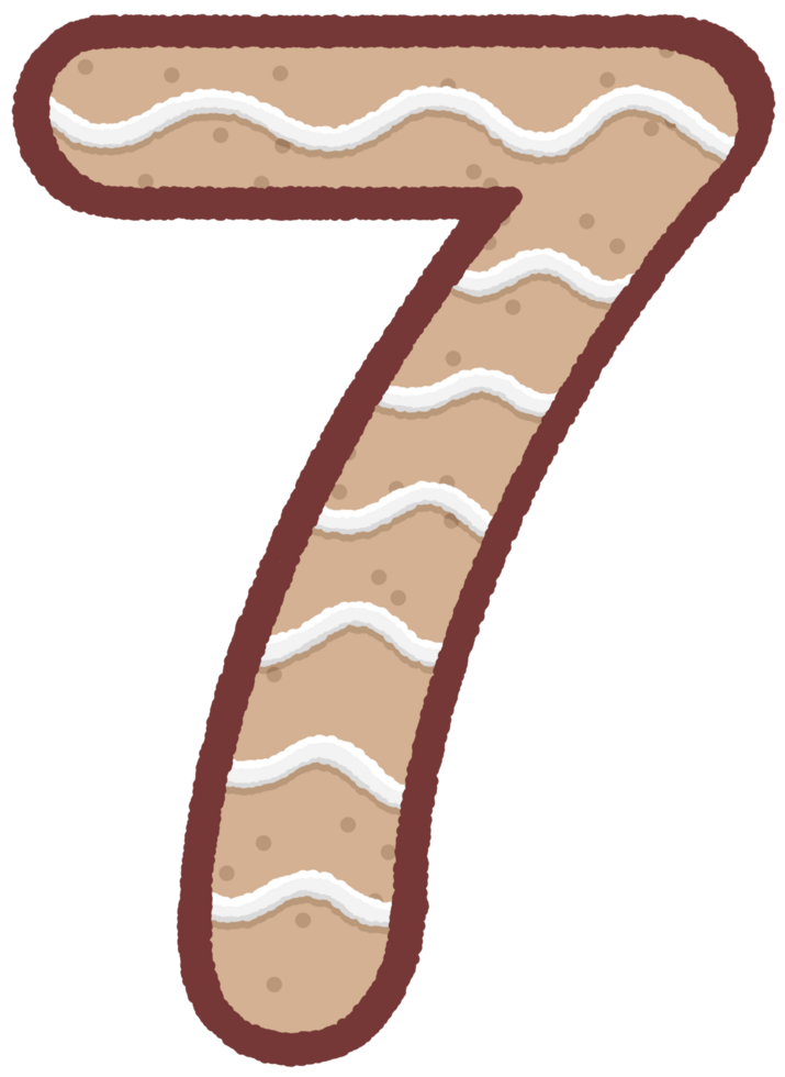 Gingerbread number 7 png