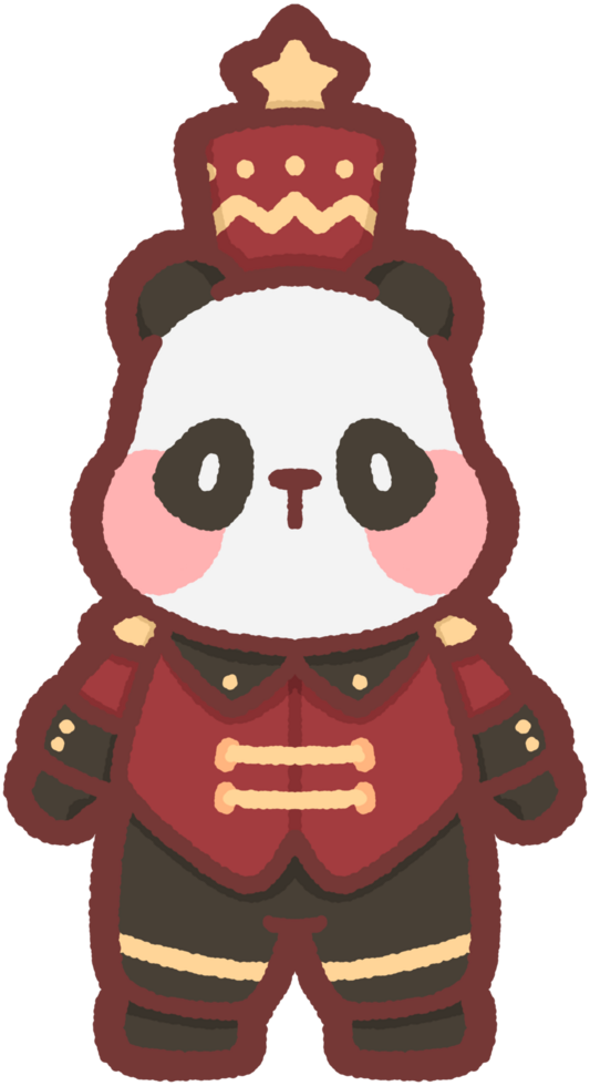 panda wearing a nutcracker costume png