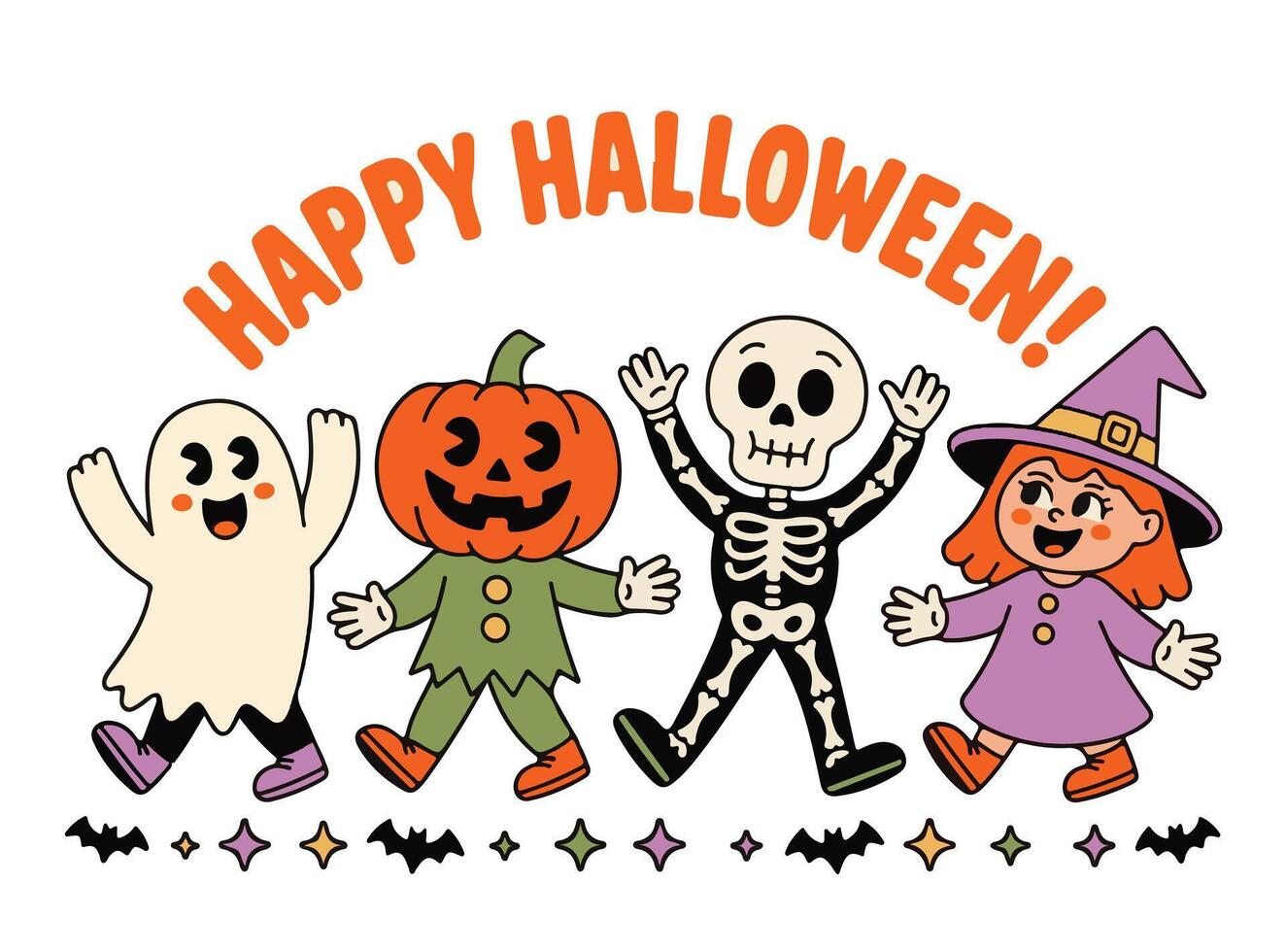 Happy Halloween character illustration vector