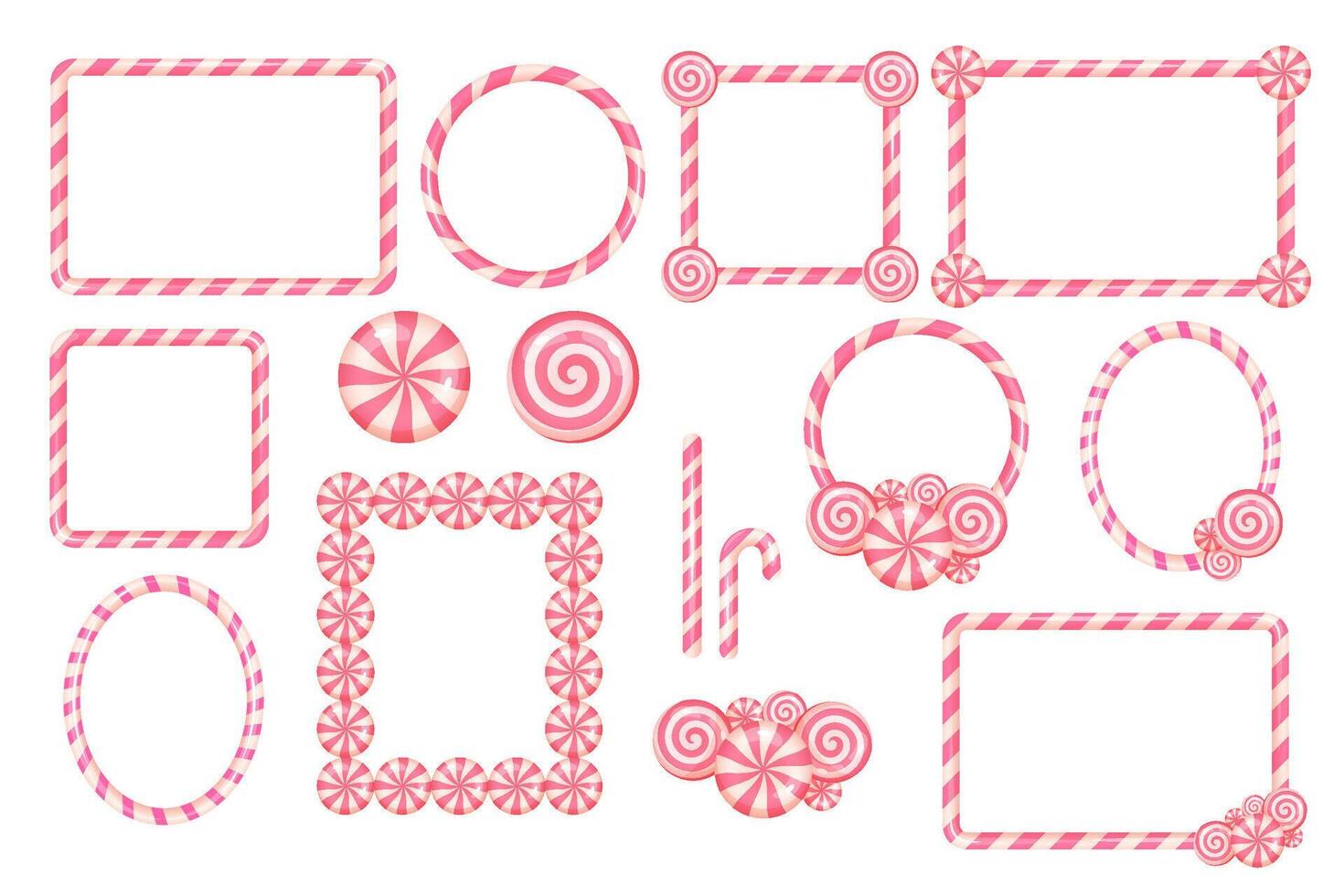 Candy-themed frames collection for projects vector
