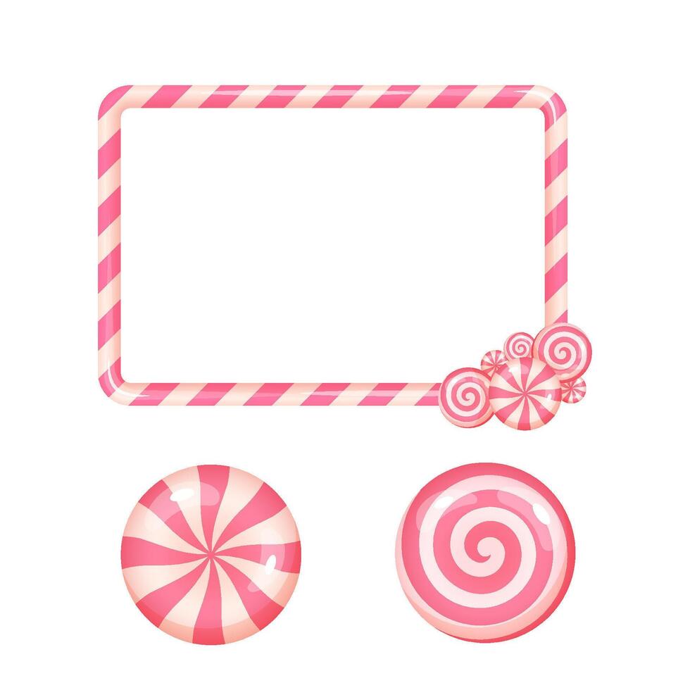 Candy frame and lollipops design vector