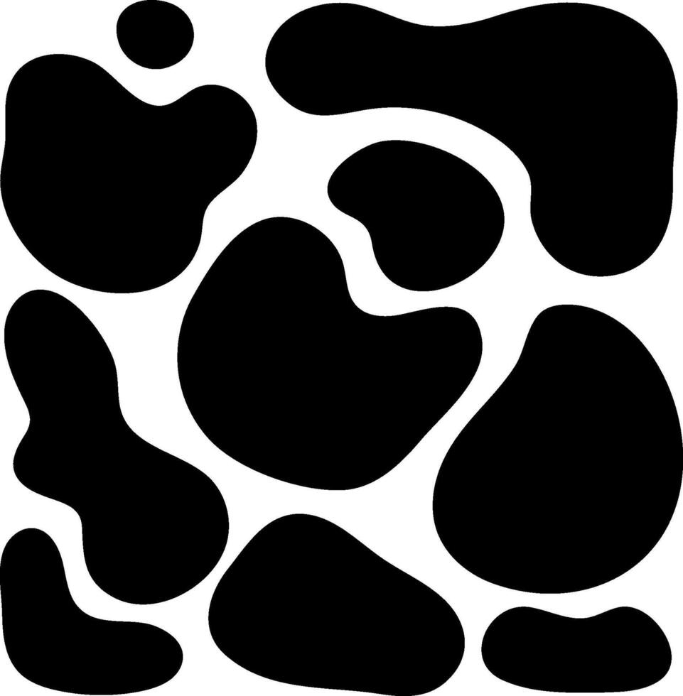 BLACK abstract shapes fluid hand drawn shapes vector